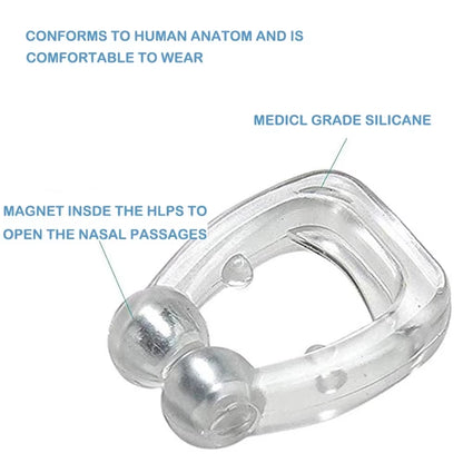 Silicone Magnetic anti Snore Stop Snoring Nose Clip Sleep Tray Sleeping Aid Apnea Guard Night Device with Case Nose Clip Men'S